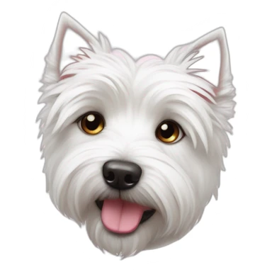 Perro westie con corazones en los ojos sticker