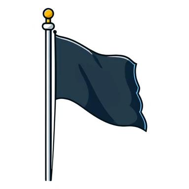 A colorful flag fluttering on a tall flagpole sticker