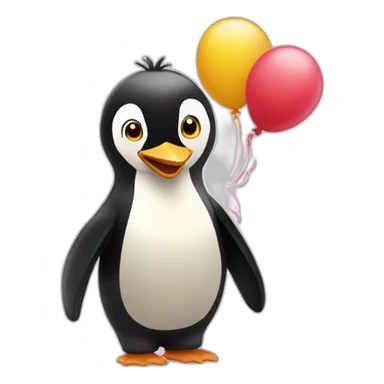 un pinguouin qui fete son anniversaire sticker