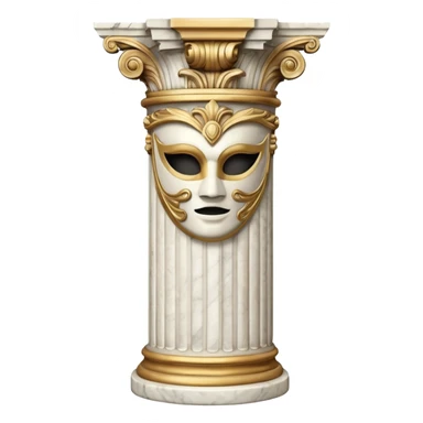 classical column with a mask above sticker