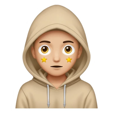 Star eyes emoji with hoodie sticker