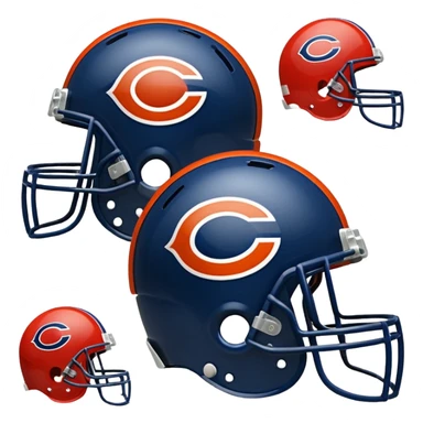 Washington Commanders and Chicago Bears football helmets side by side, emoji style sticker