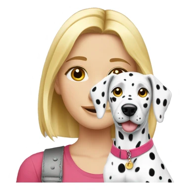 dalmatian with blonde headed girl sticker