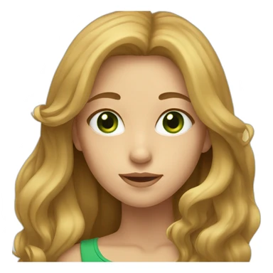 girl with long light brown hair and, green eyes  sticker