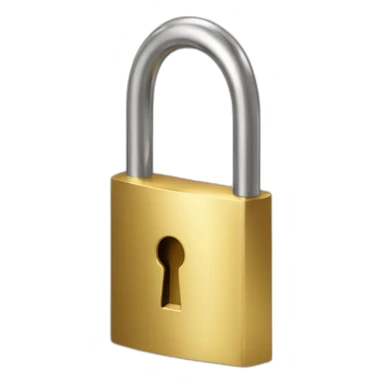unlocked padlock that's colored gold sticker