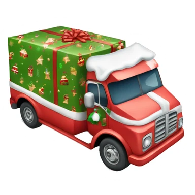 Christmas wrapped truck sticker