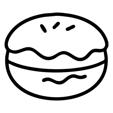 Boston cream donut with chocolate glaze and custard filling sticker