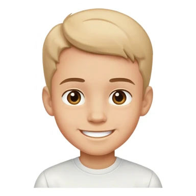 smiling boy in white shirt sticker