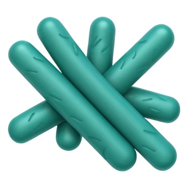 Multiple Lactobacillus bacteria emojis, thick rod shape, teal green, soft fibrous texture, clean ingredient icon style
 sticker