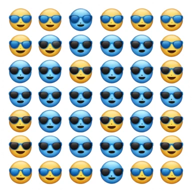 In shades of blue - Emoji Puzzle - Some emojis sticker