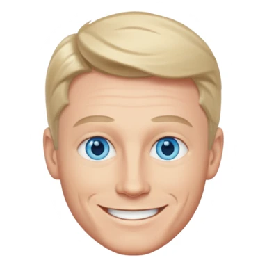 Bruce Langley  with blue eyes sticker