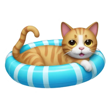 Cat with pool floaty sticker