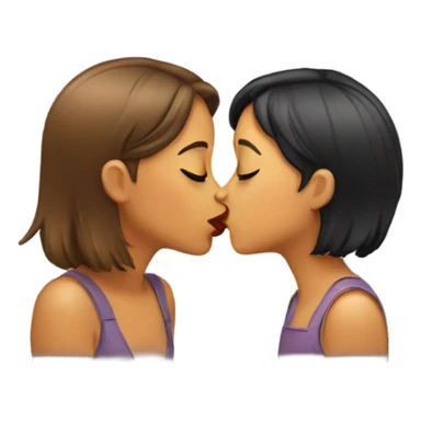 two girls kissing  sticker