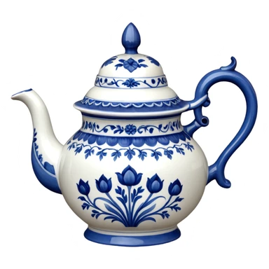 18th century realistic detailed Meissen Blue Onion Teapot sticker