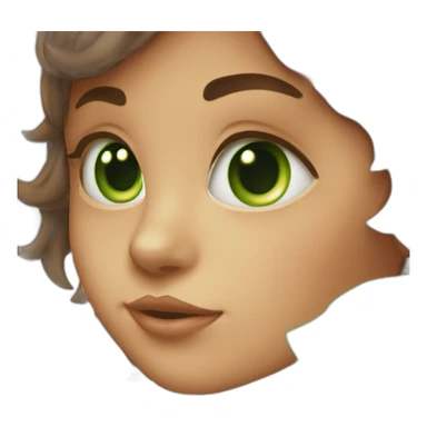 Chaton avec une fille metisse brune avec les yeux vert sticker