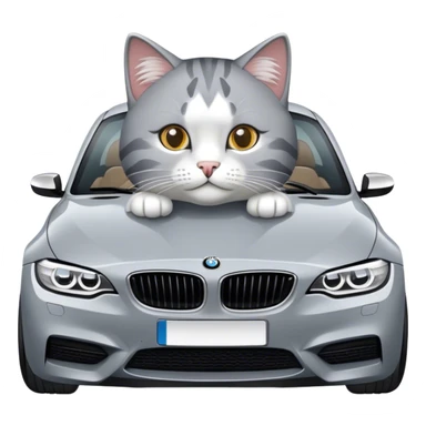 Un chat dans une bmw sticker