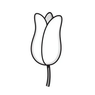 white tulip hand drawn doodle style sticker