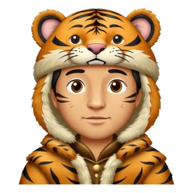Ancient Russian boyar tiger with fur coat and hat sticker