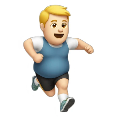 slightly fat man running sticker