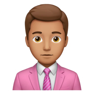 man with pink tie and blazer sticker
