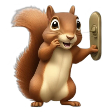 squirrel knocks on the door sticker