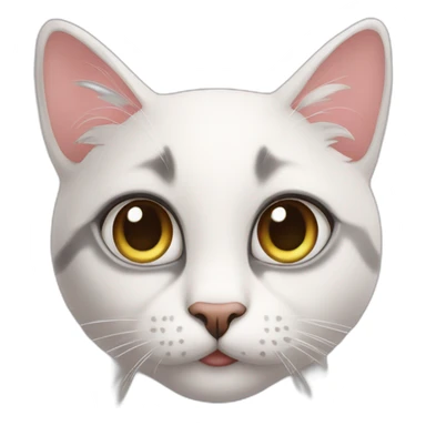 cat cute whit false lashes sticker