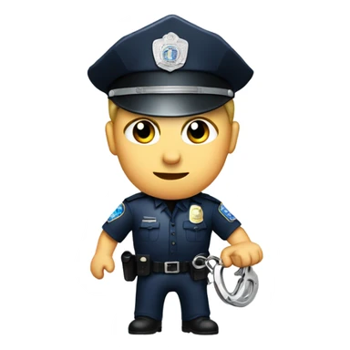 Police officer with handcuffs sticker