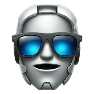 Cool Robot Face with Sunglasses sticker