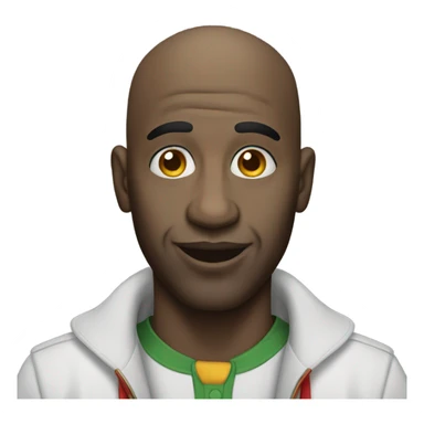 Bald black man with clown makeup sticker