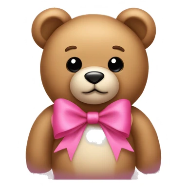 teddy bear with a pink bow  sticker
