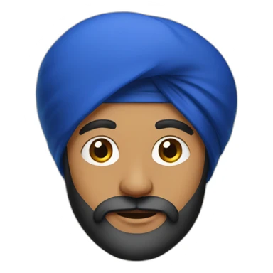 sikh man with a blue hat on sticker
