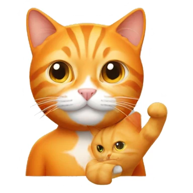Orange cat held by blonde man sticker