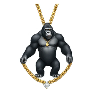 Gorilla with diamond and gold chain sticker