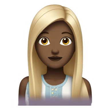 A girl with black blonde straight hair with slightly dark skin and brown eyes sticker