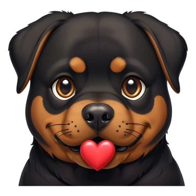 Rottweiler with hearts sticker