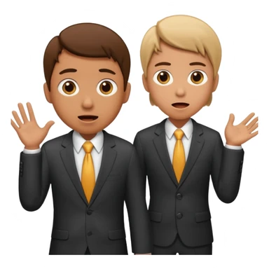 create a realistic emoji of a working person switching with another person. sticker