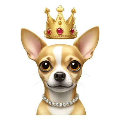 Chihuahua wearing a crown sticker