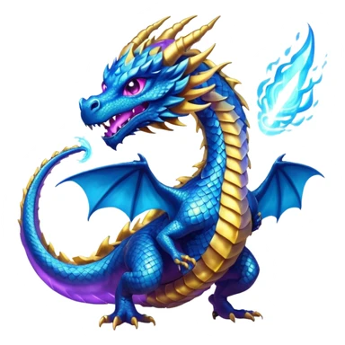 Amazing cool dragon with golden purpleish blue aura firing a energy blast which looks cool and dangerous at the sametime sticker