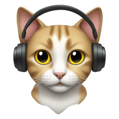 Cat with headphones  sticker