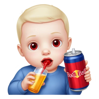 Baby drinking redbull sticker