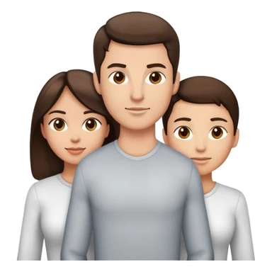 Chest upwards view of attractive brunette man and woman with light tan skin standing next to each other sticker