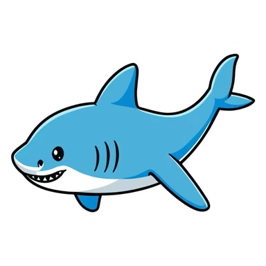 Tiburón con piernas y zapatos azules sticker