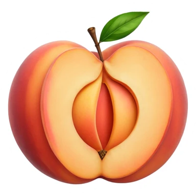 peach split open with seed sticker