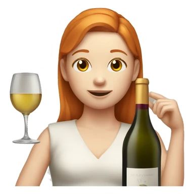 A ginger girl drinking wine sticker