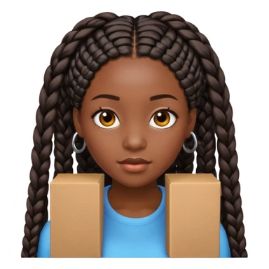 Black girl with box braids sticker