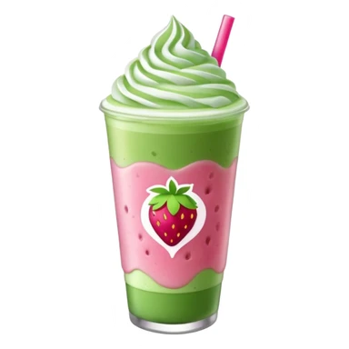 iced strawberry matcha latte sticker