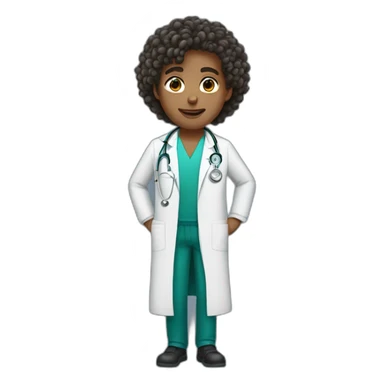 doctor with curly hair sticker