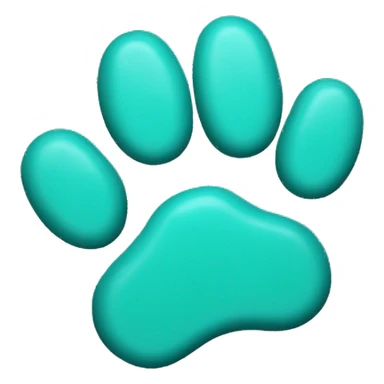 cat paw dark turquoise color sticker