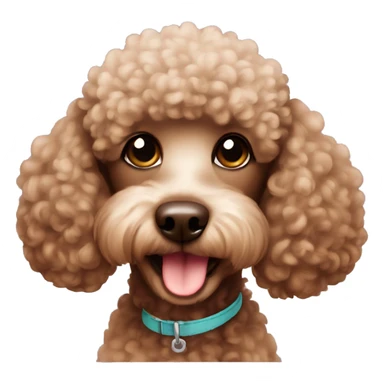 Brown small poodle sticker