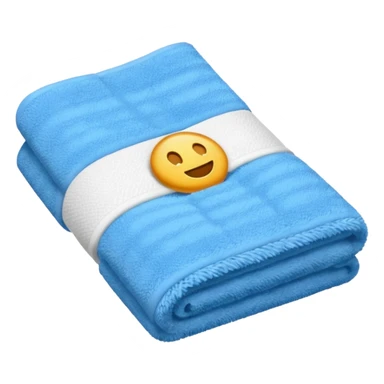 blue hotel room towel sticker